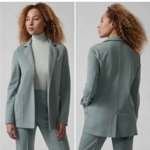 Athleta Eastbound Blazer jacket size 12 large Minimalist Sage Green office
